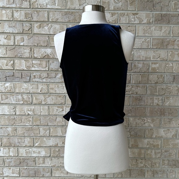 Aqua V Neck Velvet Top Blouse Size S 🌸 - Picture 3 of 7